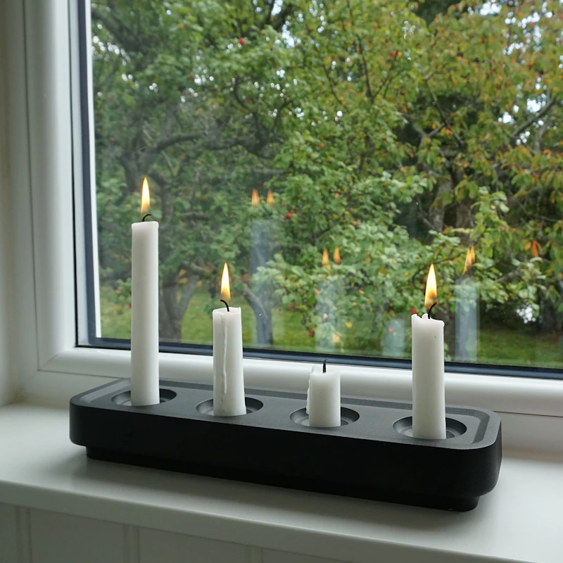Stumpastaken Tea Light Holder Long, Black | RoyalDesign