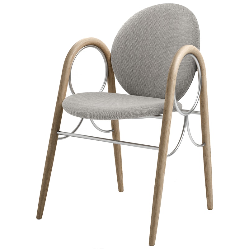 Arkade Armchair, White Oiled Oak / Hallingdal Grey