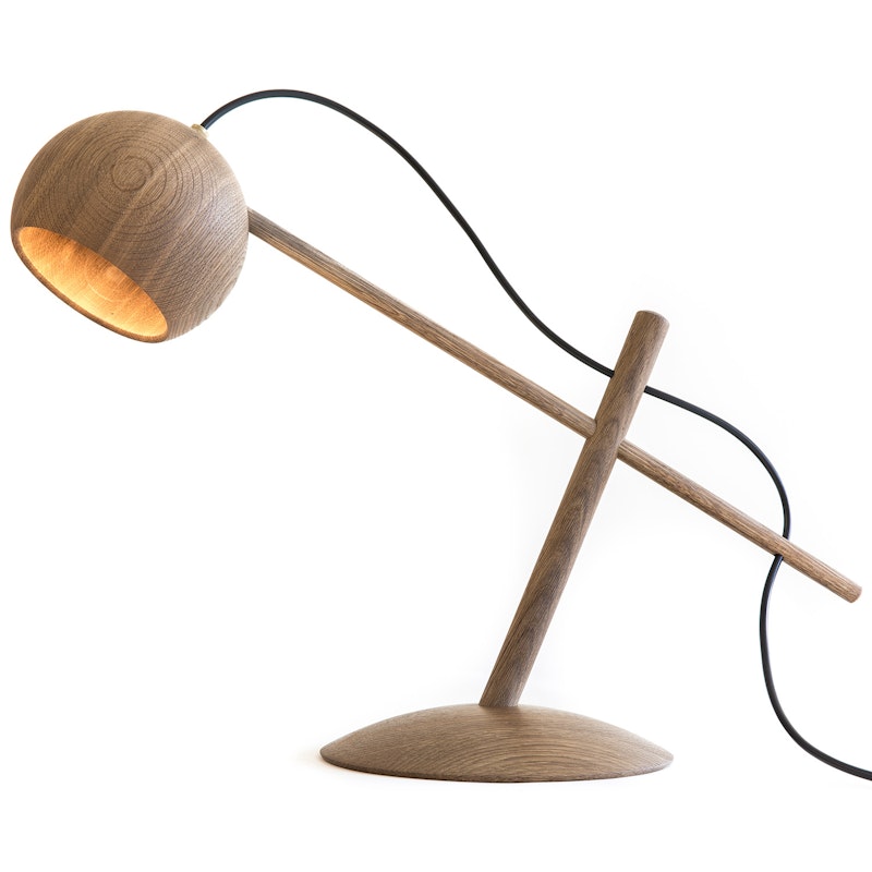 Lune Table Lamp, Fumed Oak