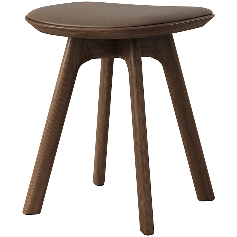 Pauline Stool, Fumed Oak / Leather Cinnamon