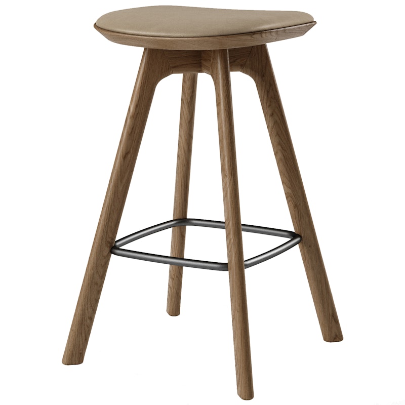 Pauline Bar Stool 65 cm, Fumed Oak / Leather Almond