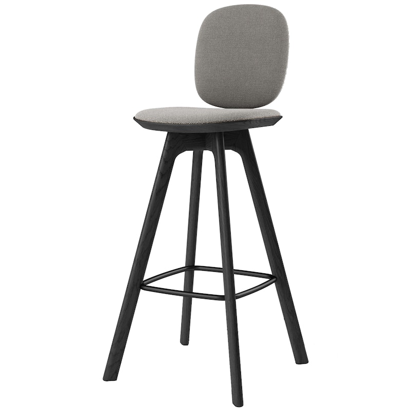 Pauline Comfort Bar Chair 75 cm, Black Lacquered Oak / Hallingdal Grey