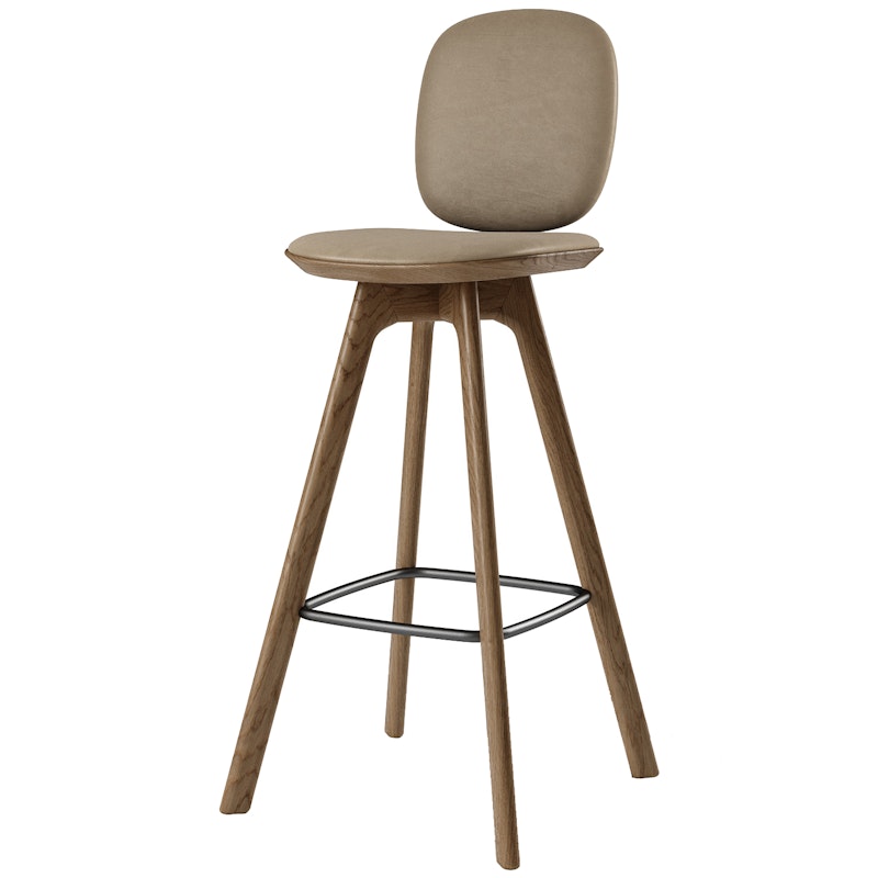 Pauline Comfort Bar Chair 75 cm, Fumed Oak / Leather Almond