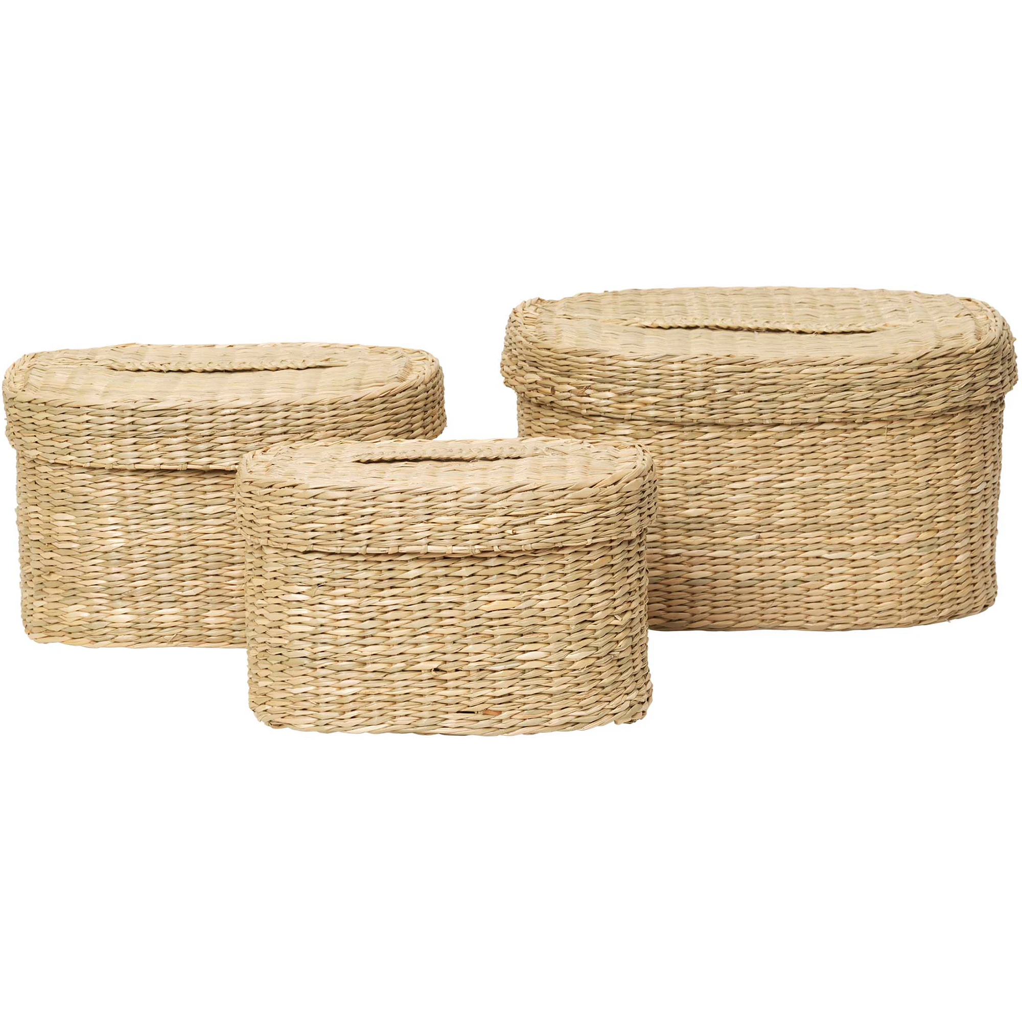 Gaby Basket Rectangular 3-pack, Seagrass | RoyalDesign