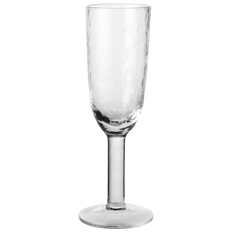 Hammered Champagne Glass, Clear