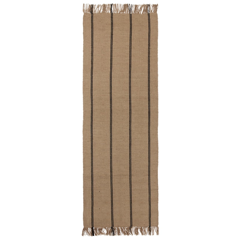 Yuki Jute Rug 70x200 cm, Black / Natural
