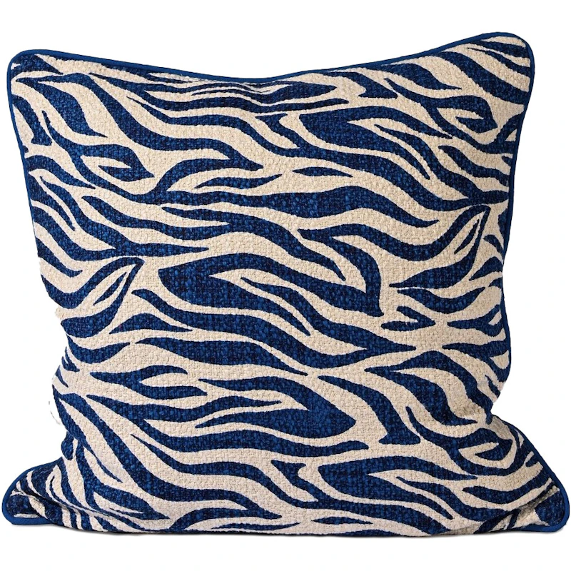 Anima Zebra Cushion 50x50 cm, Blue
