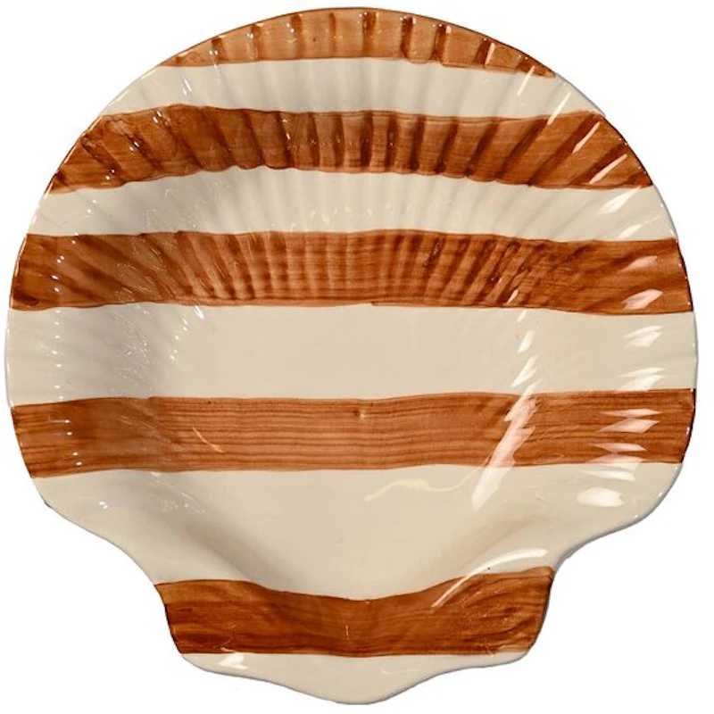 Armona Plate 23,5 cm, White / Light Brown
