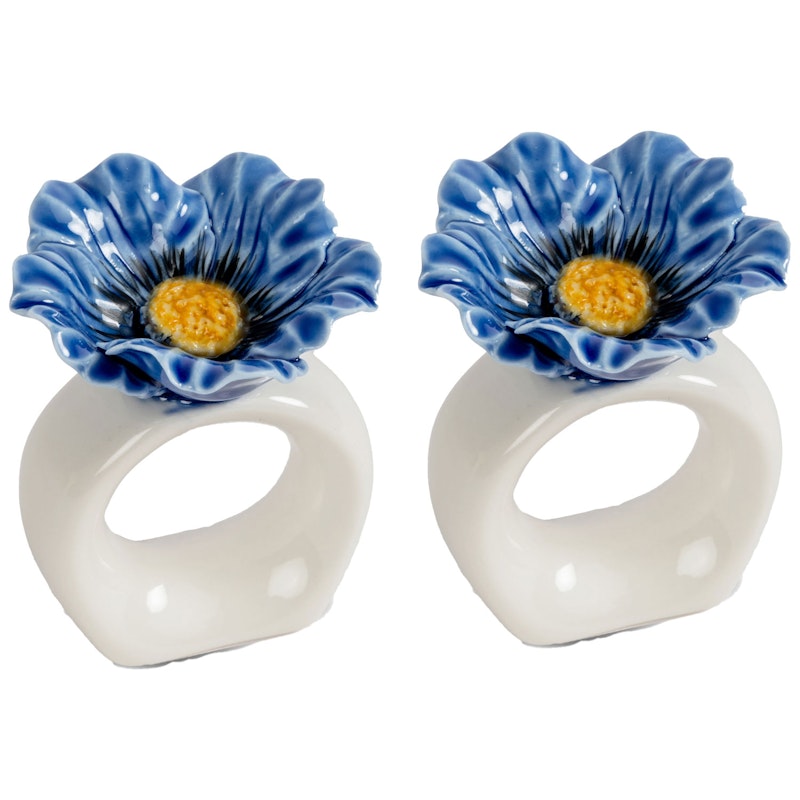 Poppy Napkin Rings 2-pack, Blue