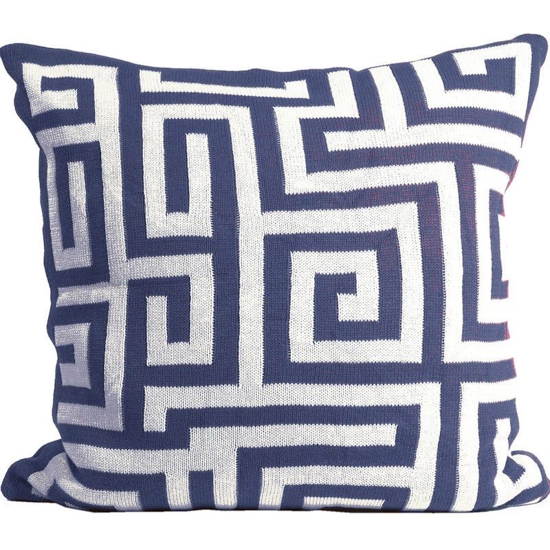 Knitted Cushion Cover 50x50 cm, Blue