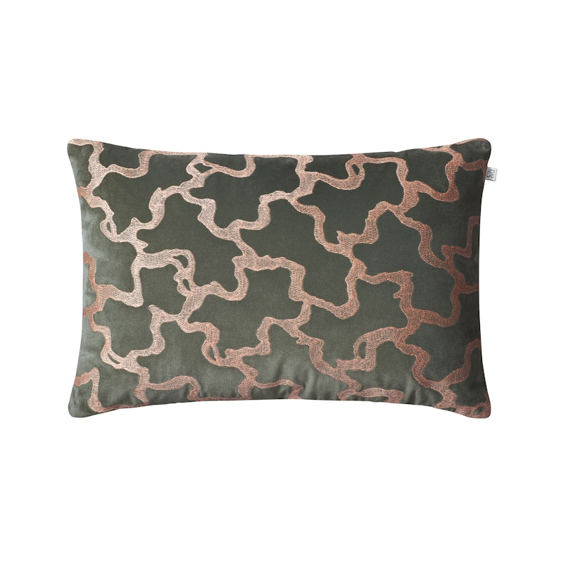Chand Cushion Cover 40x60 cm, Forest Green / Rose