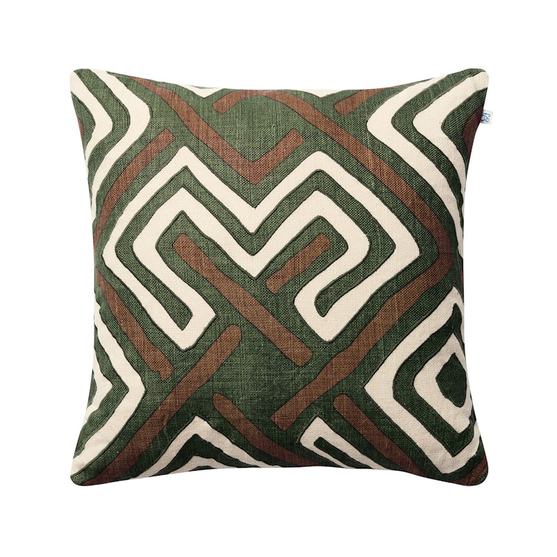 Gujarat Cushion Cover 50x50 cm, Taupe/Cactus Green