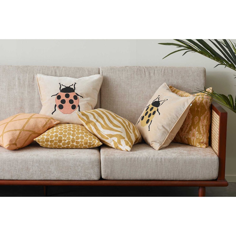 Chhatwal Jonsson Ikat Orissa Cushion Cover 50x50 cm Spicy Yellow Decorative Cushions Covers Linen Rose CC340131 15B