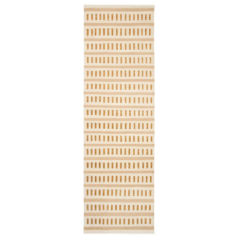 Ladakh Wool Rug 80x250 cm, White / Beige / Masala Yellow