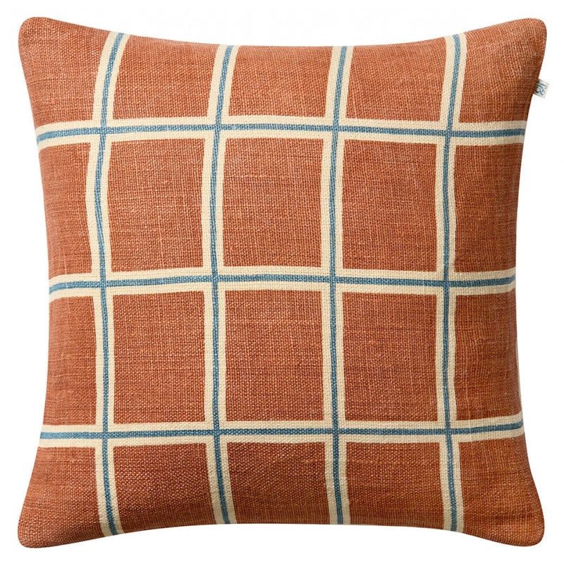 Raha Cushion Cover 50x50 cm, Apricot Orange / Sky Blue