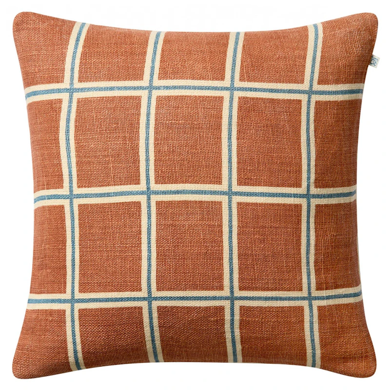 Raha Cushion Cover 50x50 cm, Apricot Orange / Sky Blue