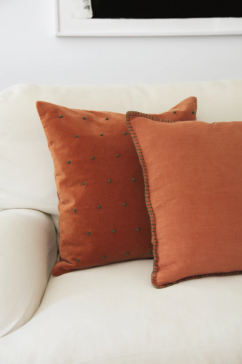Roma Cushion Cover Terracotta/Forest Green, 50x50 cm | RoyalDesign