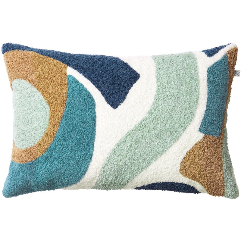 Sanskriti Cushion Cover Bouclé 40x60 cm, Aqua / Sky Blue