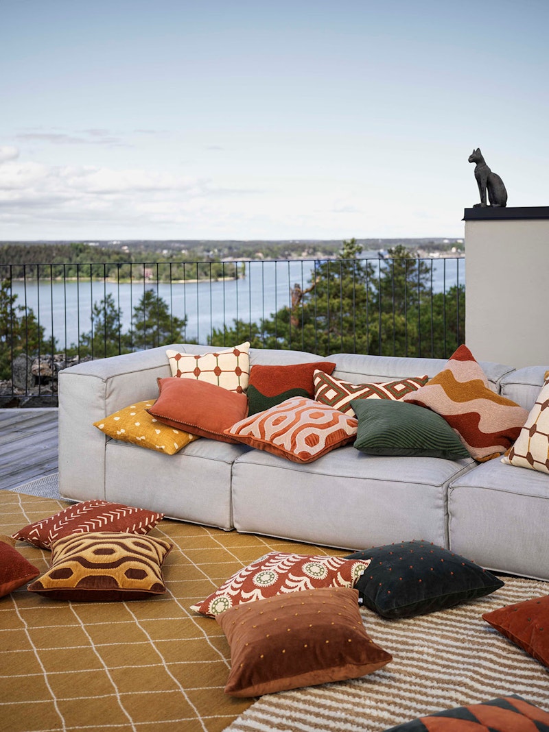 Varanasi Cushion Cover Terracotta/Tan, 50x50 cm RoyalDesign