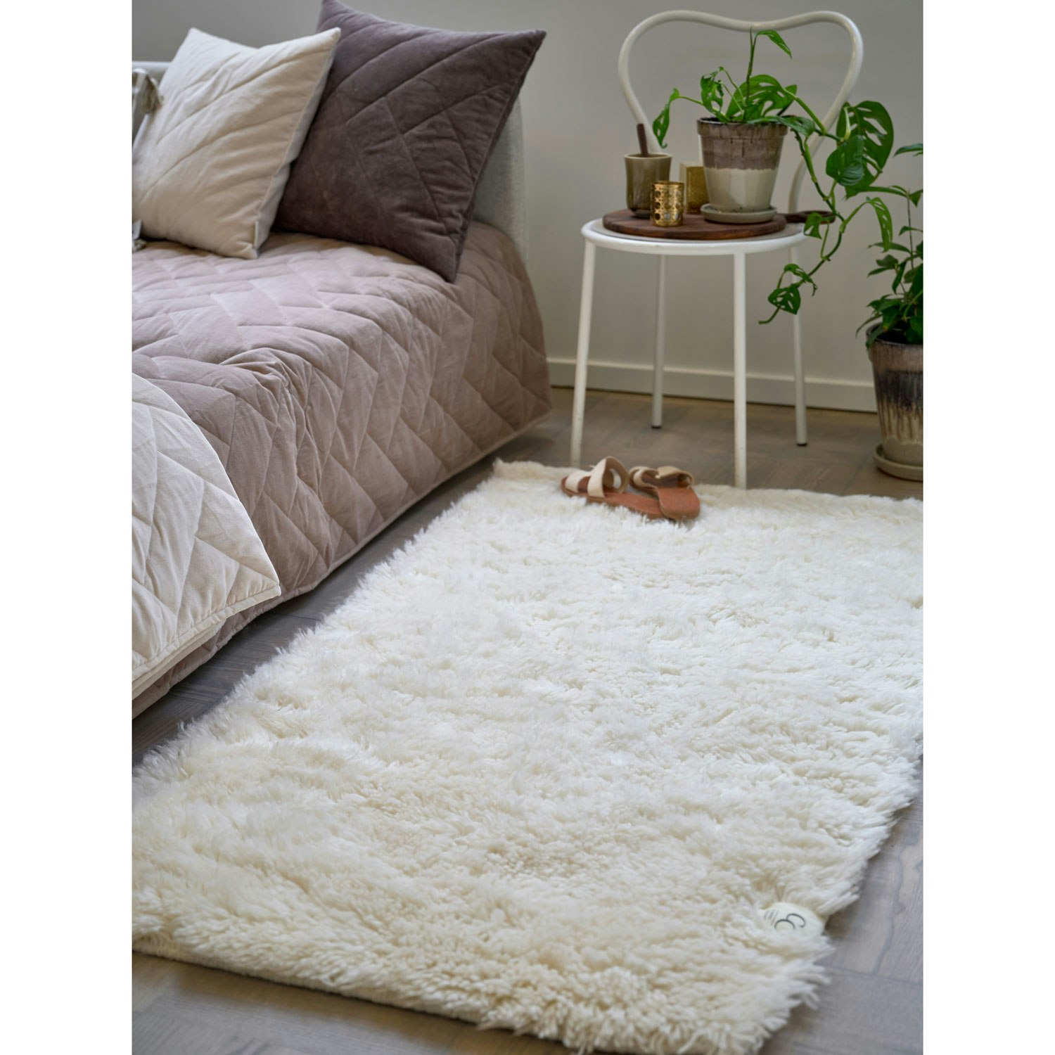 RugRu アイボリー ネイビー Wool Shaggy Rug 140×200 RugRu アイボリー ネイビー Wool Shaggy Rug 140×200 ラグ