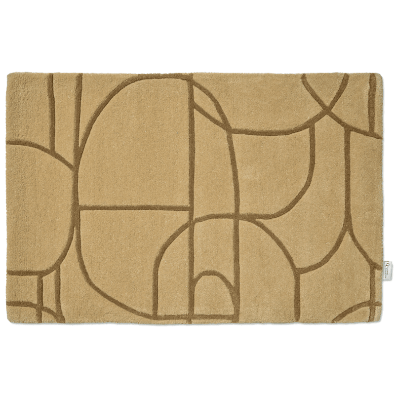 Modern Abstract Door Mat 60x90 cm, Mustard