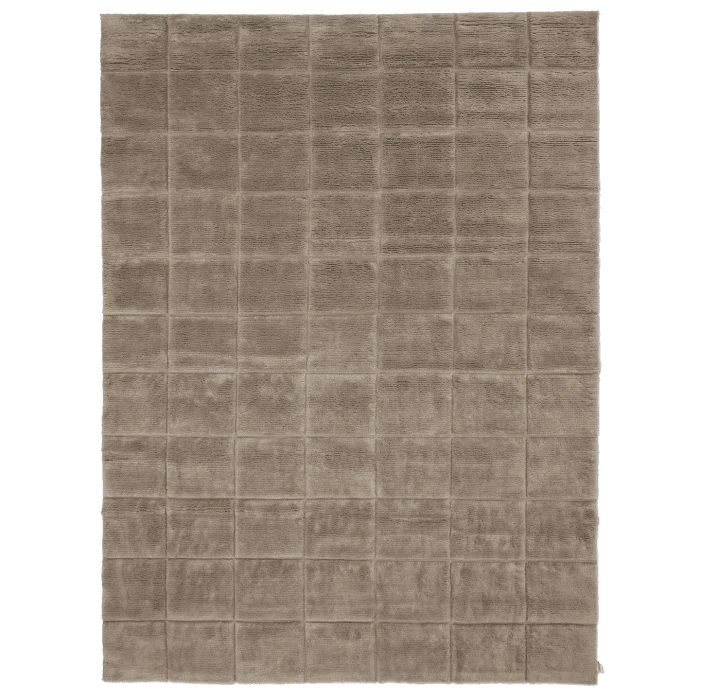 Grid Wool Rug 170x230 cm, Chocolate | RoyalDesign