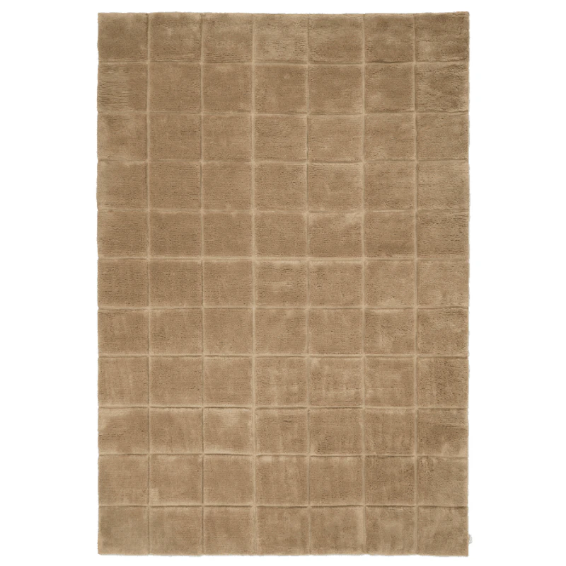 Grid Wool Rug 170x230 cm, Wheat