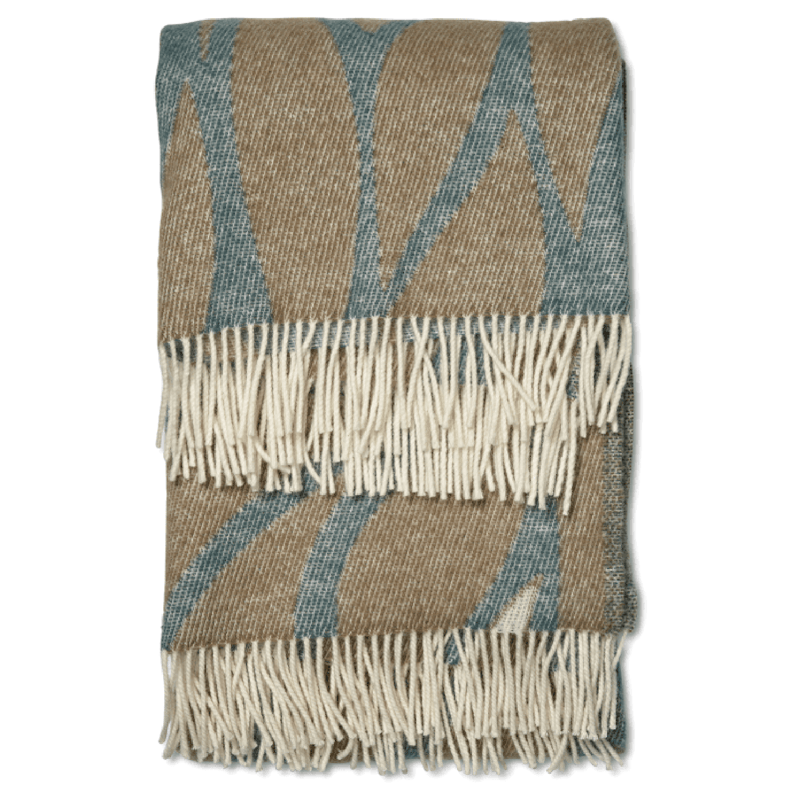 Leaf Wool Plaid 130x180 cm, Teal
