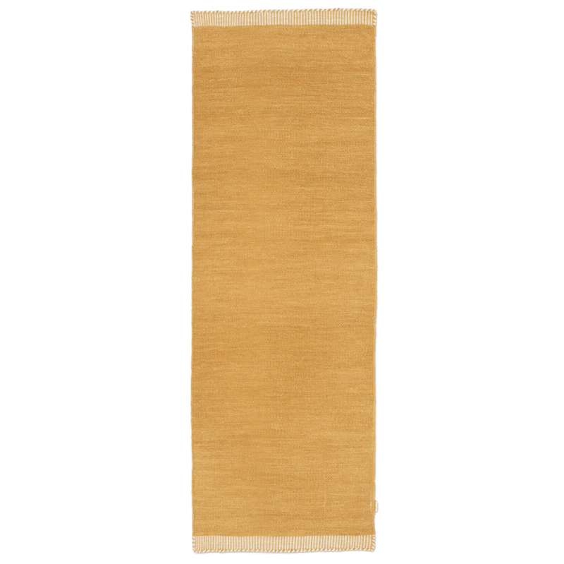 Pure Wool Rug 80x250 cm, Yellow