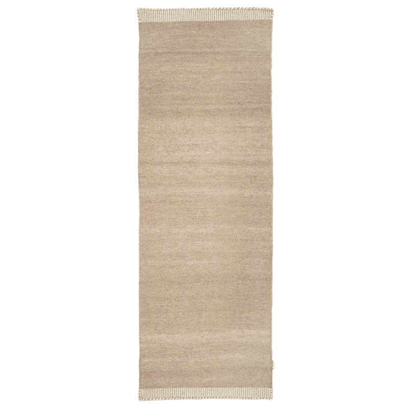 Pure Wool Rug 80x250 cm, Natural Beige