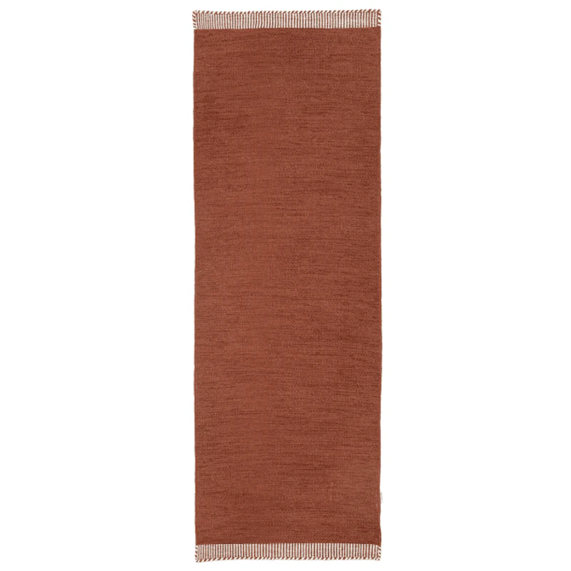Pure Wool Rug 80x250 cm, Terracotta