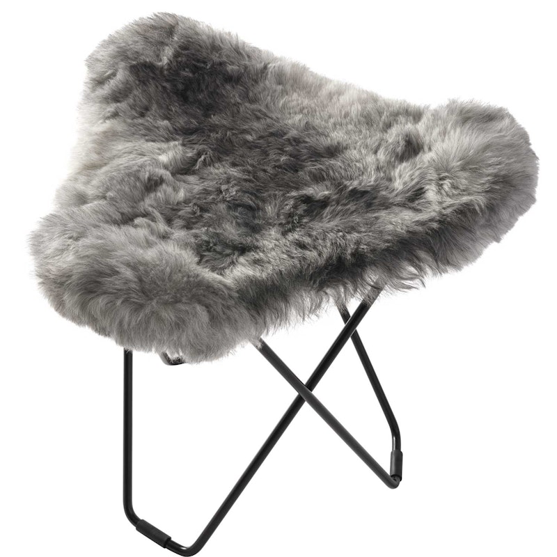 Flying Goose Iceland Stool, Shorn Grey/Black