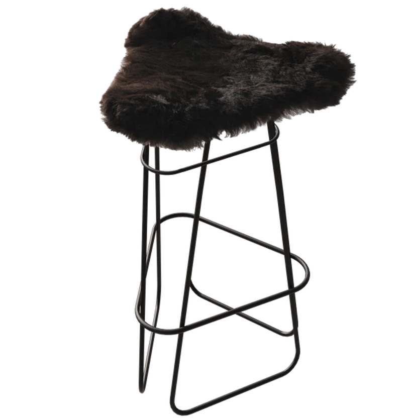 Iceland Barstool 82 cm, Black / Shorn Black