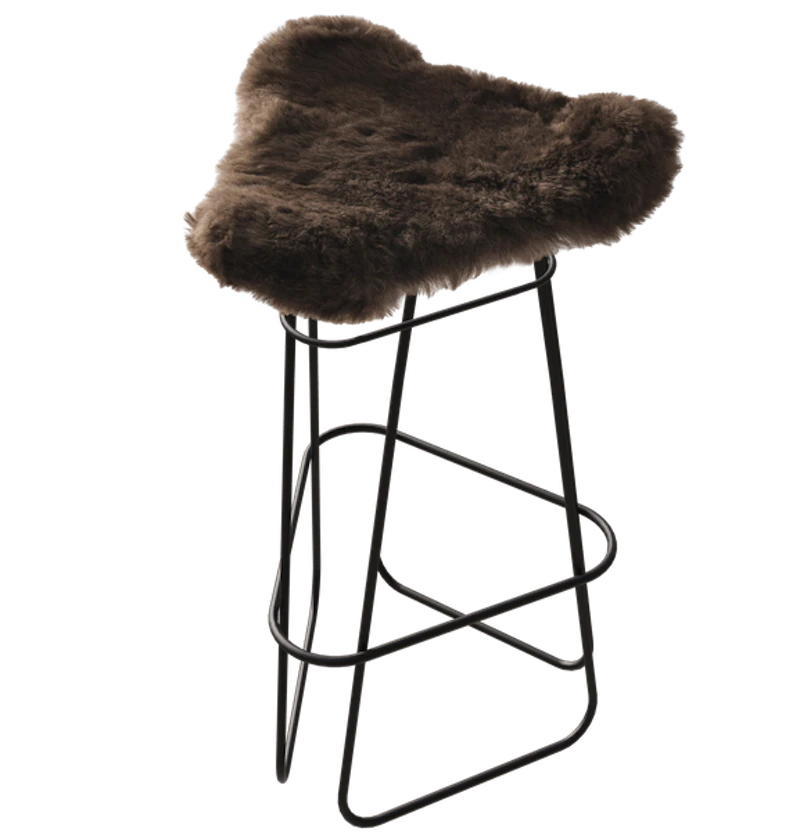 Iceland Barstool 82 cm, Black / Shorn Brown