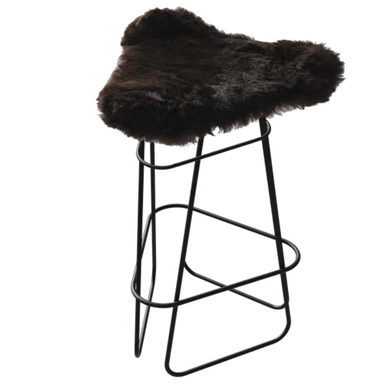 Iceland Barstool 65 cm, Black / Shorn Black