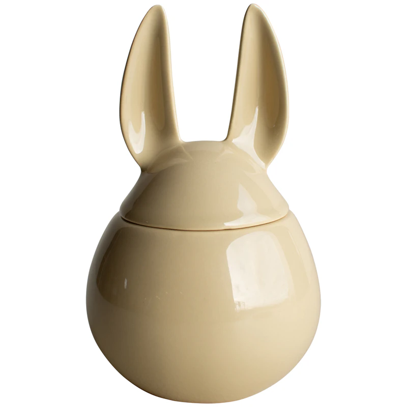 Eating Rabbit Jar With Lid 14 cm, Yellow