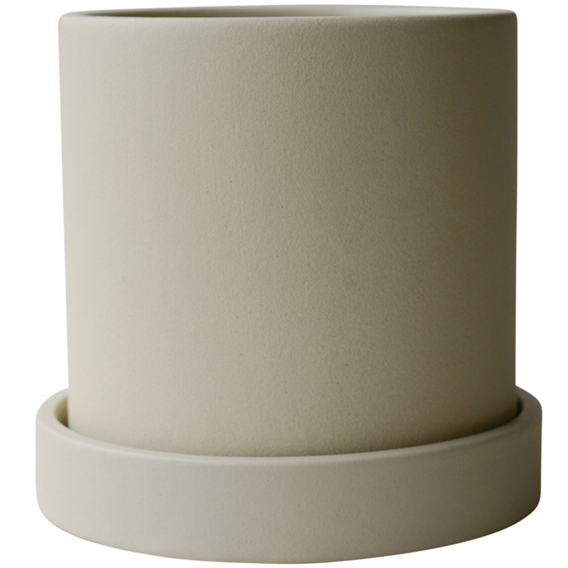 Grow Pot With Saucer, Creme