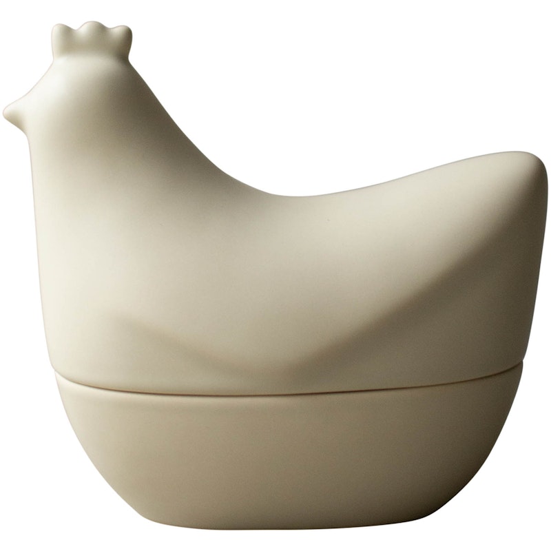 Happy Hen Jar With Lid, Creme