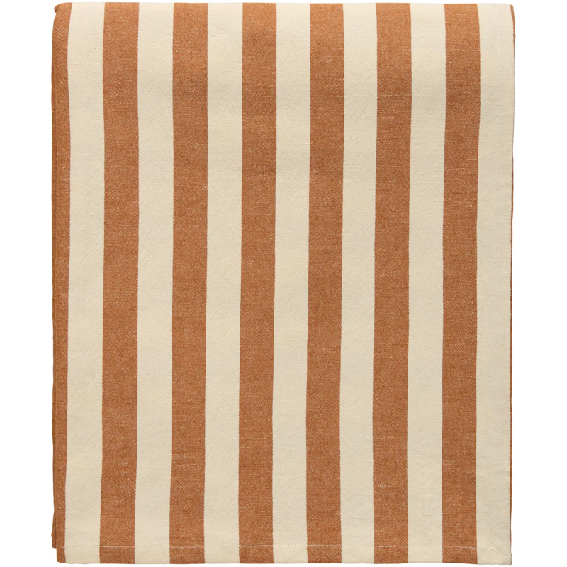 Block Stripe Tablecloth 140x240 cm, Brown