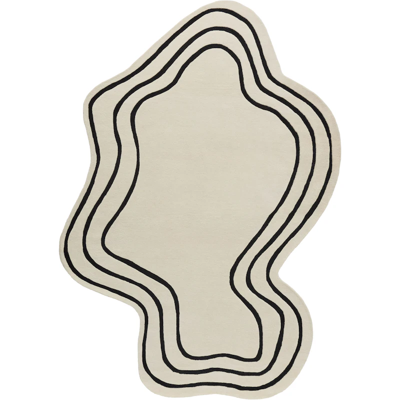 Curve Wool Rug 250x350 cm, Off-white
