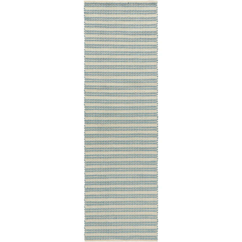 Dune Rug Recycled PET 75x150 cm, Dusty Blue / Off-white