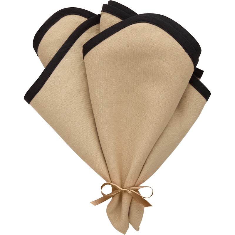 Elvira Napkin 45x45 cm 2-pack, Natural / Black