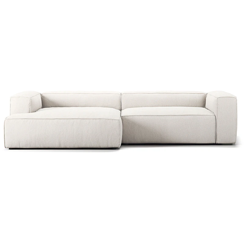 Grand 3 Seater Sofa chaise Longue Left, Steam White