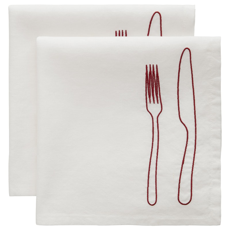 La Tavola Napkin 45x45 cm 2-pack, Burgundy
