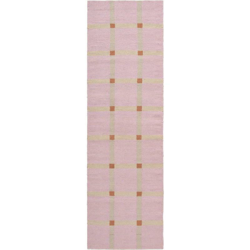Mosaic Wool Rug 75x250 cm, Pink