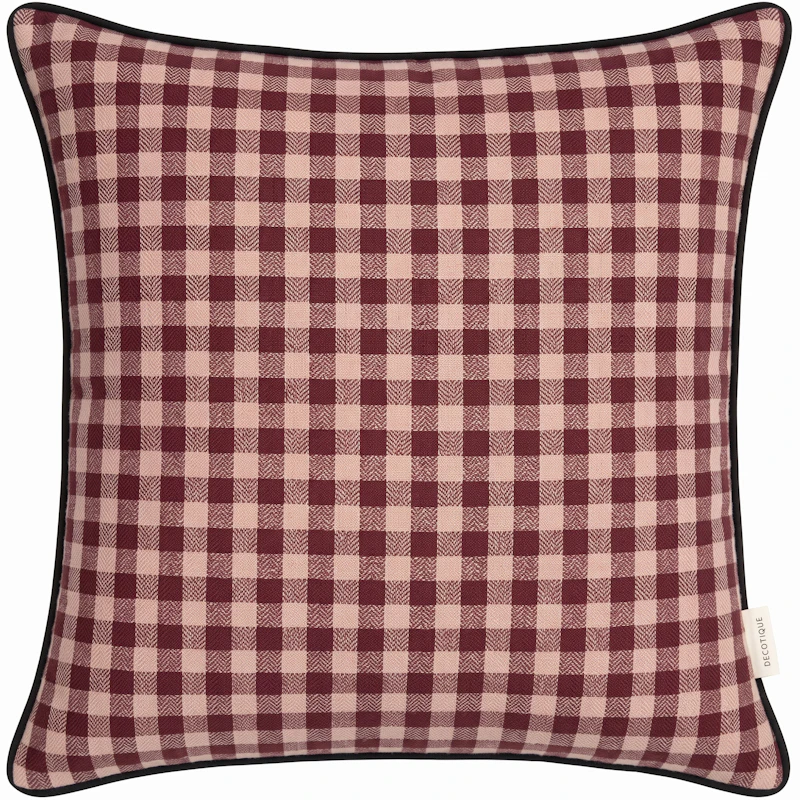 Outline Check Cushion 50x50 cm, Burgundy