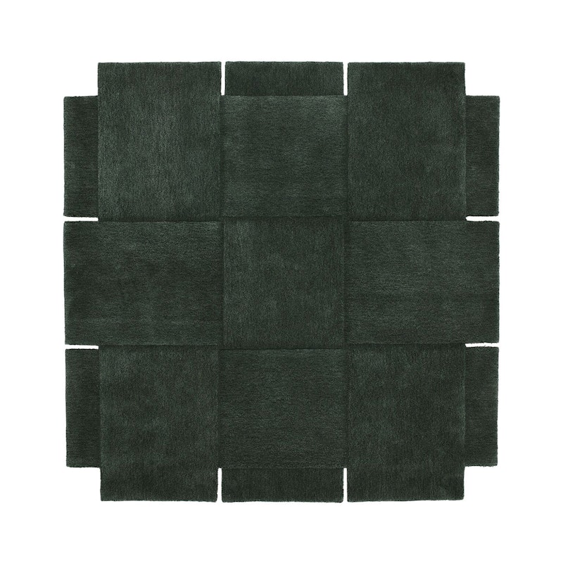 Basket Rug Green, 180x180 cm