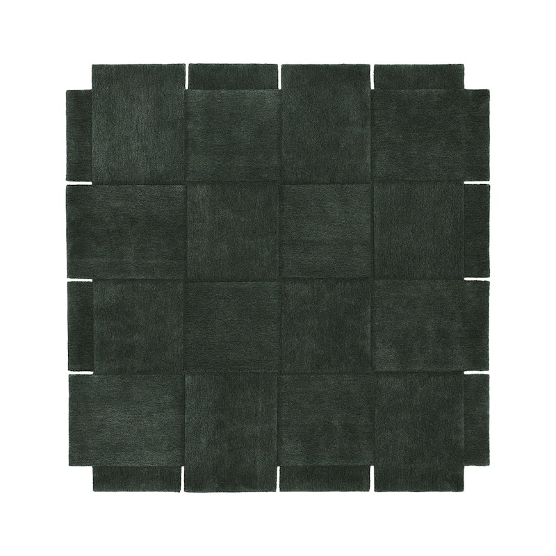 Basket Rug Green, 245x245 cm