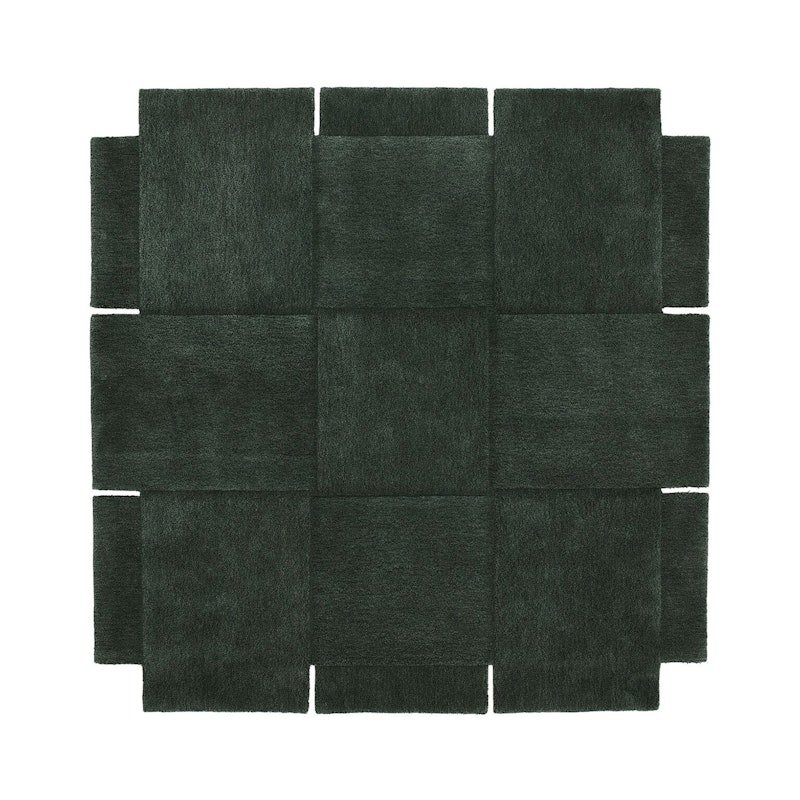Basket Rug Green 180x180 cm