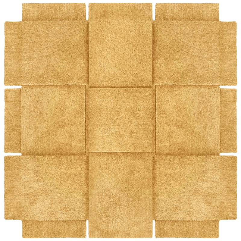 Basket Rug Yellow Ochre, 180x180 cm
